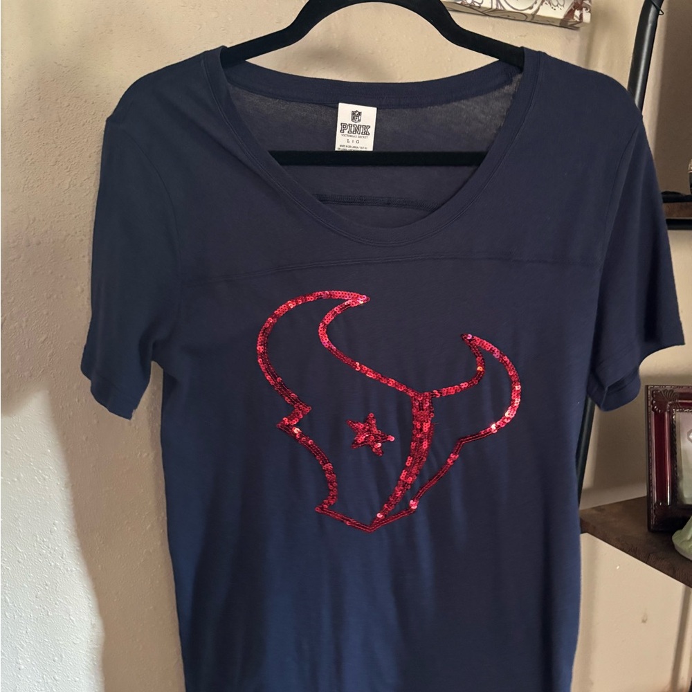 Victoria's Secret Pink NFL Houston Texans Sequin Tee